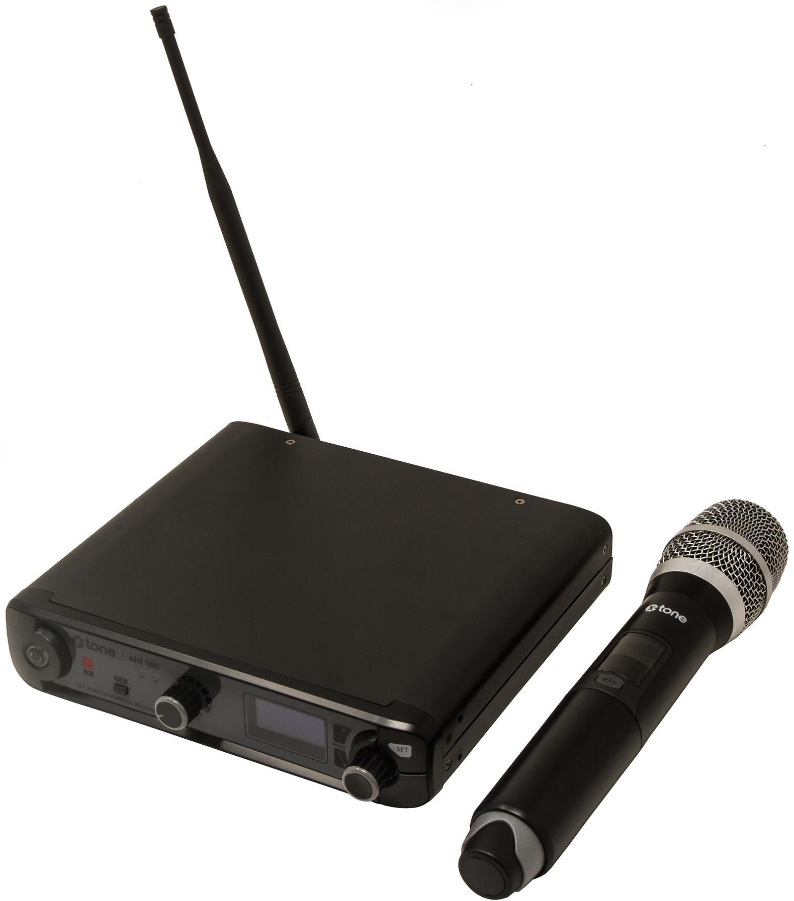 Draadloze handmicrofoon X-tone XHF100 Systeme HF Main Frequence Fixe