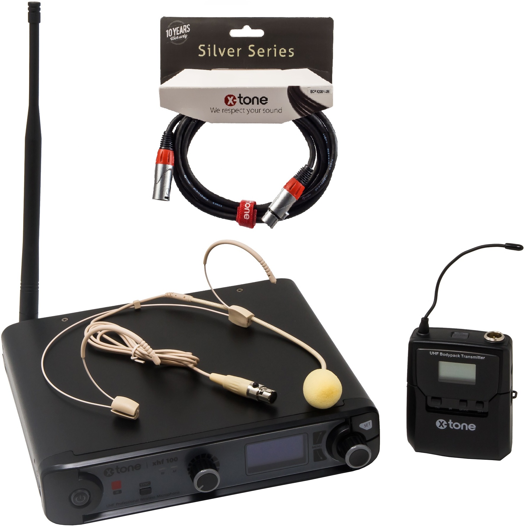 X-tone Xhf100h Systeme Hf Serre Tete Frequence Fixe + X-tone Xlr Xlr 3m - Draadloze hoofdband microfoon - Main picture