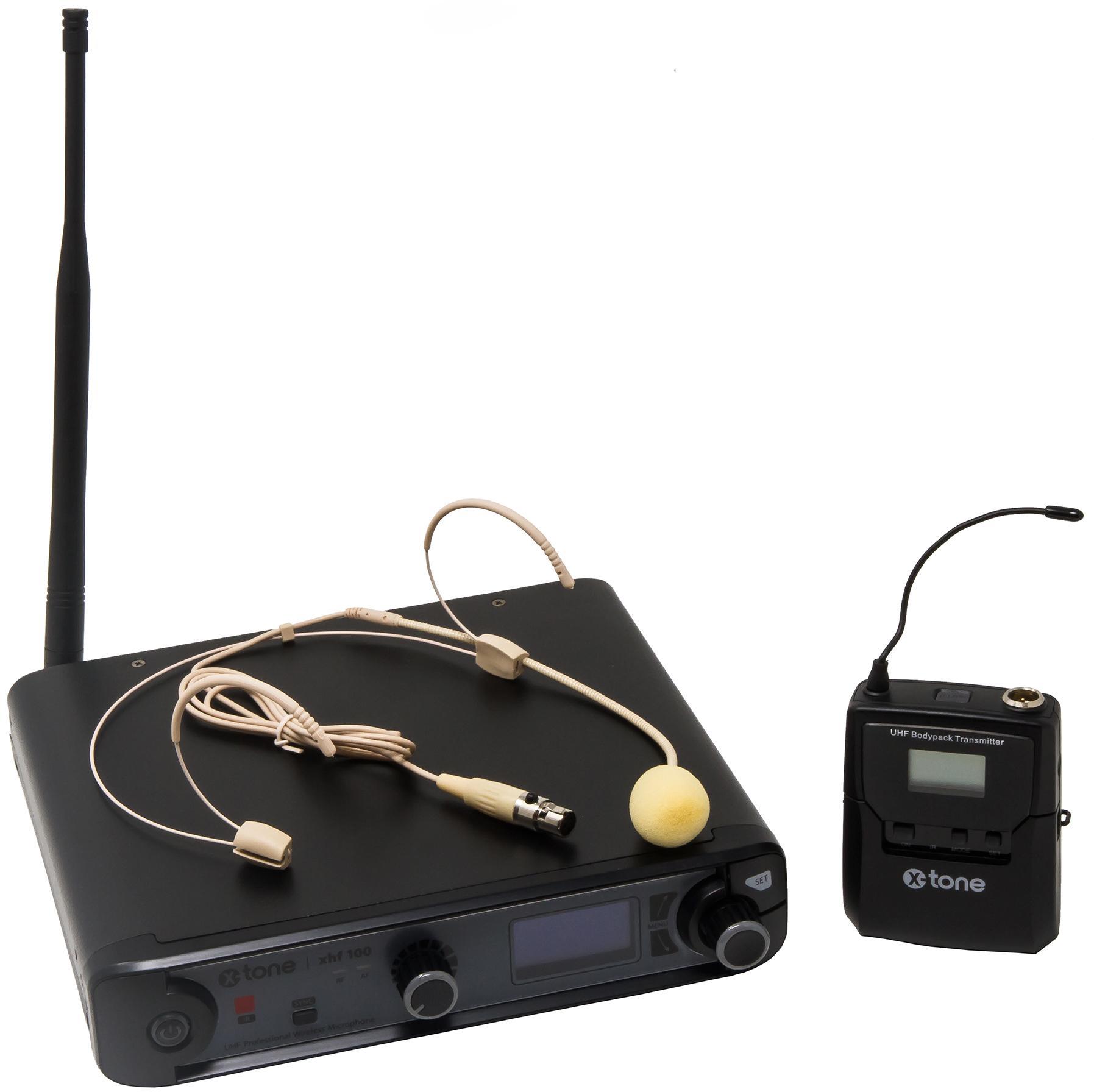 Draadloze hoofdband microfoon X-tone XHF100H Systeme HF Serre Tete Frequence Fixe