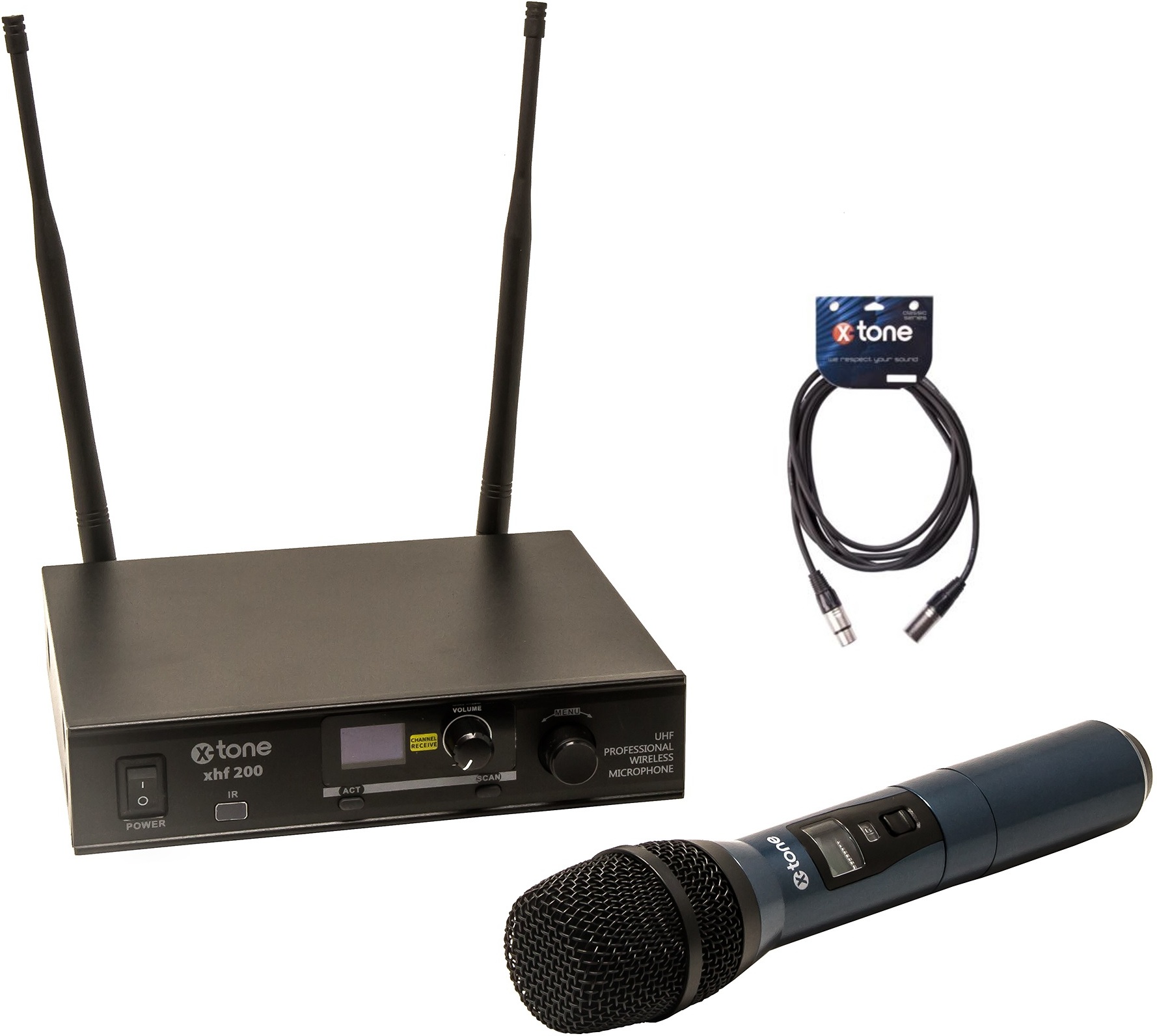 X-tone Xhf200 Systeme Hf Main Multi Frequences + X-tone Xlr Xlr3 M - Draadloze handmicrofoon - Main picture