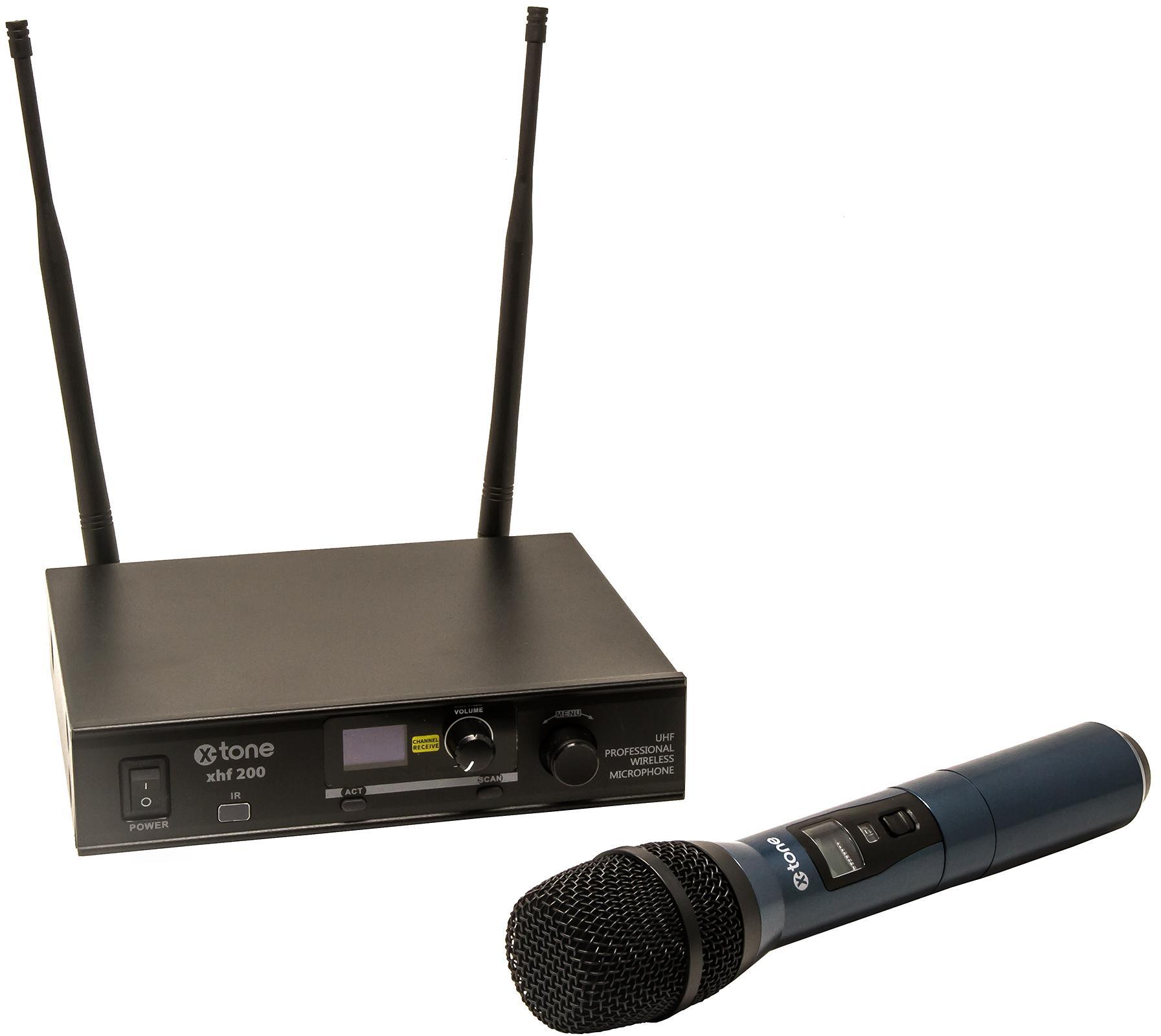 Draadloze handmicrofoon X-tone XHF200 Systeme HF Main Multi Frequences
