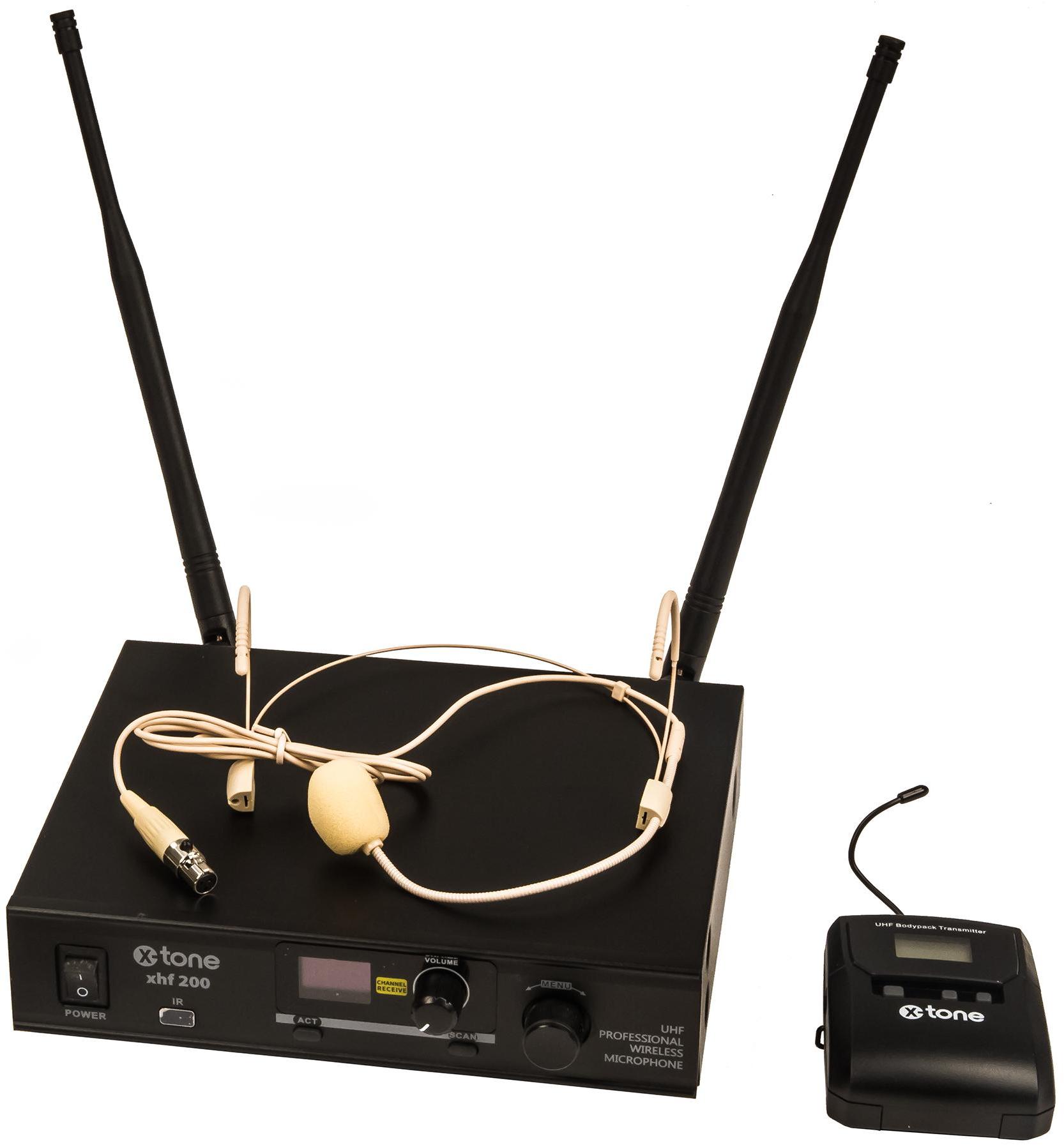 Draadloze hoofdband microfoon X-tone XHF200H Systeme HF Serre Tete Multi Frequences