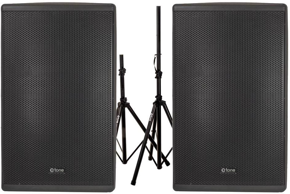 Pa systeem set X-tone XTS-15(paire) +XH 6310 Pied Enceinte Paire + Sac