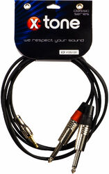 Kabel X-tone X1016-1.5M - Jack(M) 3,5 Stereo / 2 Jack(M) 6,35 mono