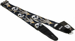 Gitaarriem X-tone XG 3102 Nylon Guitar Strap Skull Laughing - Black & Yellow