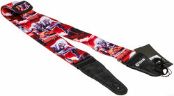 Gitaarriem X-tone XG 3106 Nylon Guitar Strap Skull With Hair - Black & Red