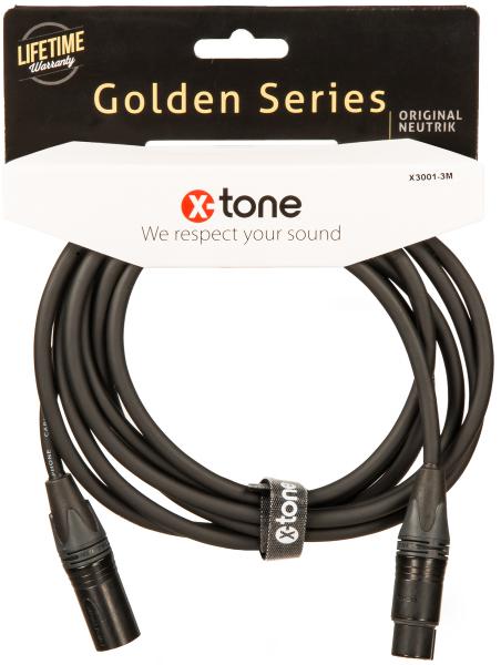 Kabel X-tone X3001-3M - XLR(M) / XLR(F) Golden Series