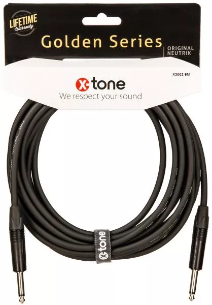 Kabel X-tone X3002-6M Instrument Cable Right/Right 6m Golden Series