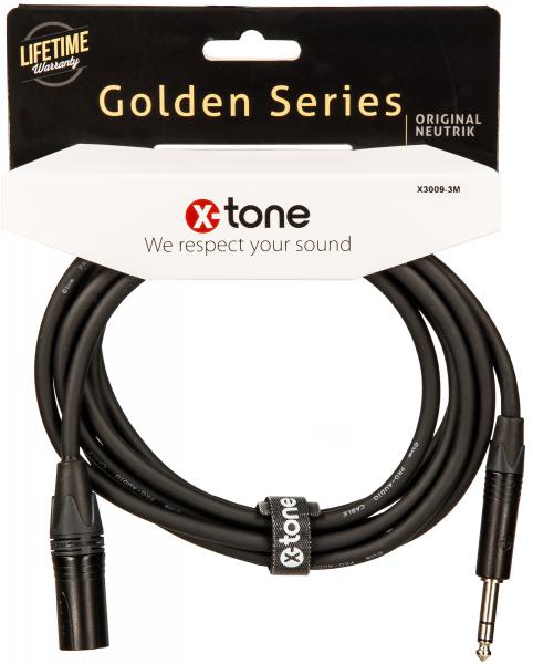 Kabel X-tone X3009-3M XLR(M) / JACK(M) 6.35 TRS Golden Series