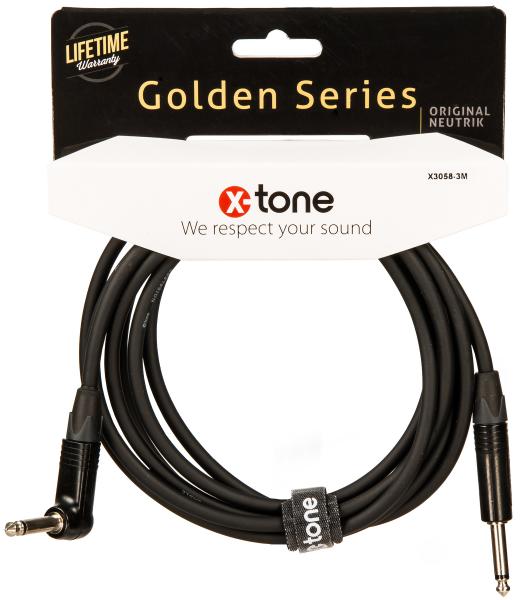 Kabel X-tone X3058-3M Instrument Cable Right/Angled 3m Golden Series