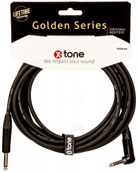Kabel X-tone X3058-6M Instrument Cable Right/Angled 6m Golden Series
