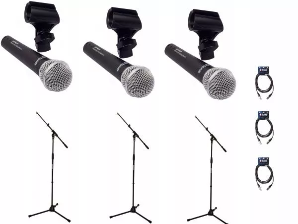 Microfoon set met statief X-tone Bundle 3 Singers