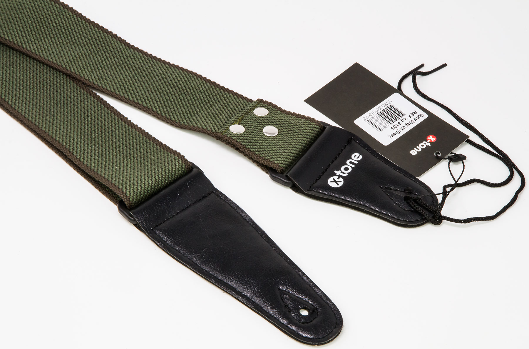 X-tone Xg 3109 Cotton Guitar Strap Green - Gitaarriem - Variation 1