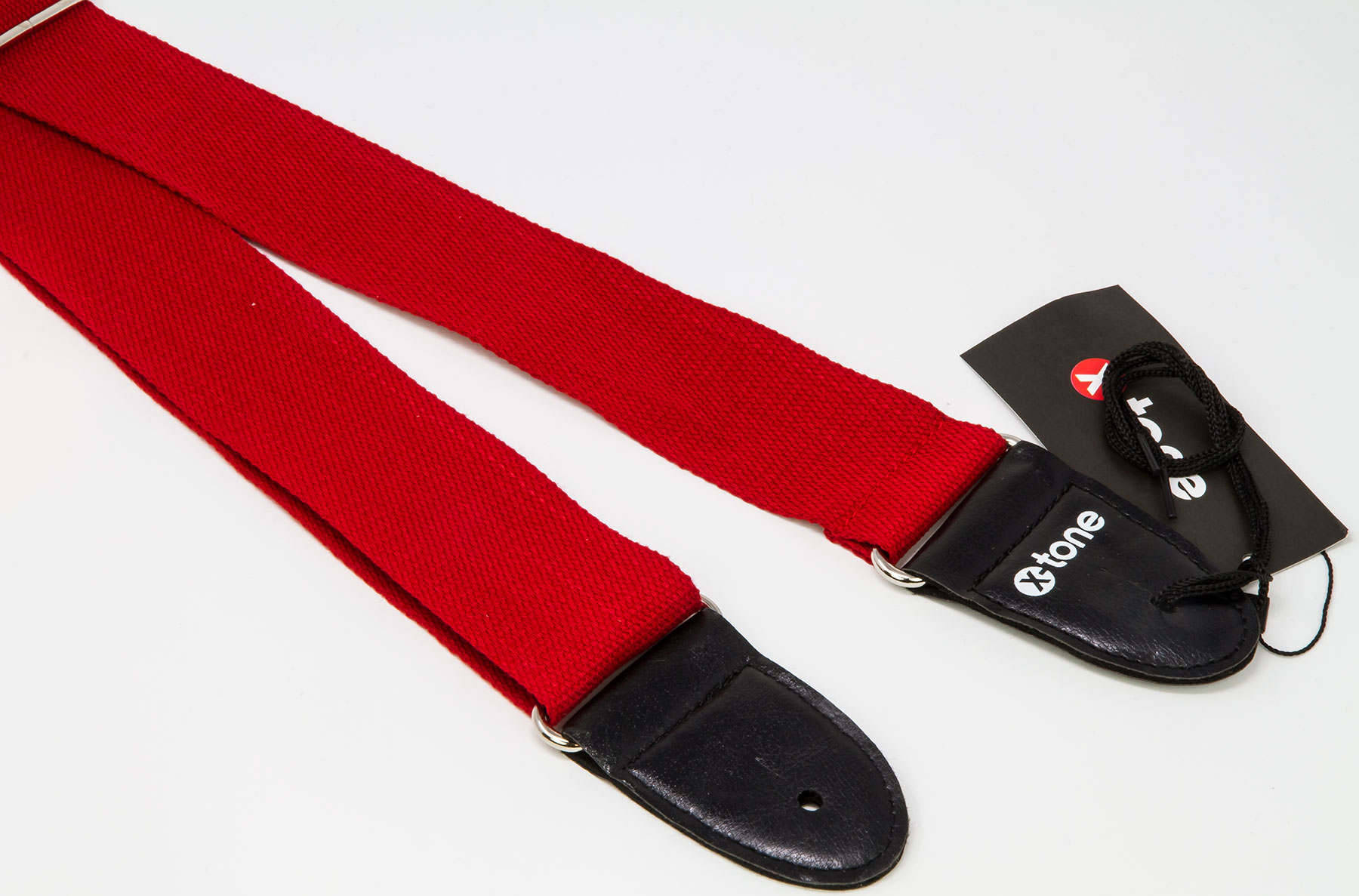 X-tone Xg 3111 Cotton Metal Buckle Guitar Strap Red - Gitaarriem - Variation 1