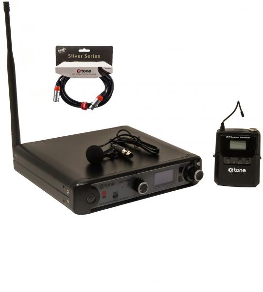 Draadloze lavalier-microfoon X-tone XHF100L Systeme HF Cravate Frequence Fixe + Xlr Xlr 3 mètres