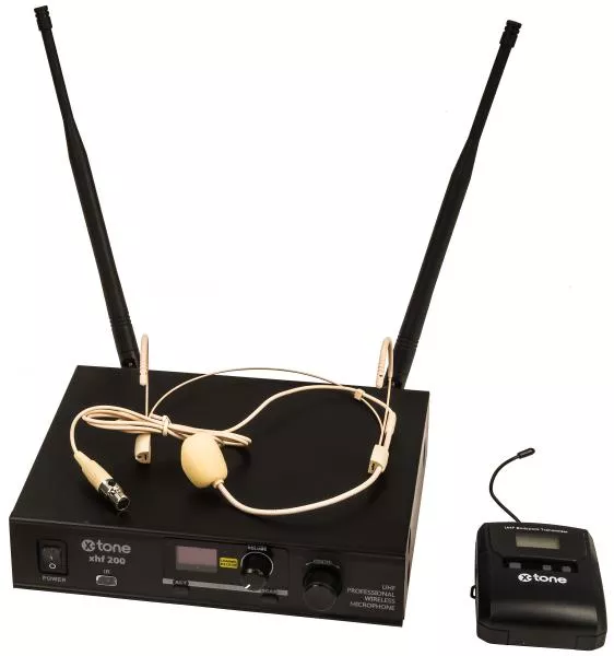 Draadloze hoofdband microfoon X-tone XHF200H Systeme HF Serre Tete Multi Frequences