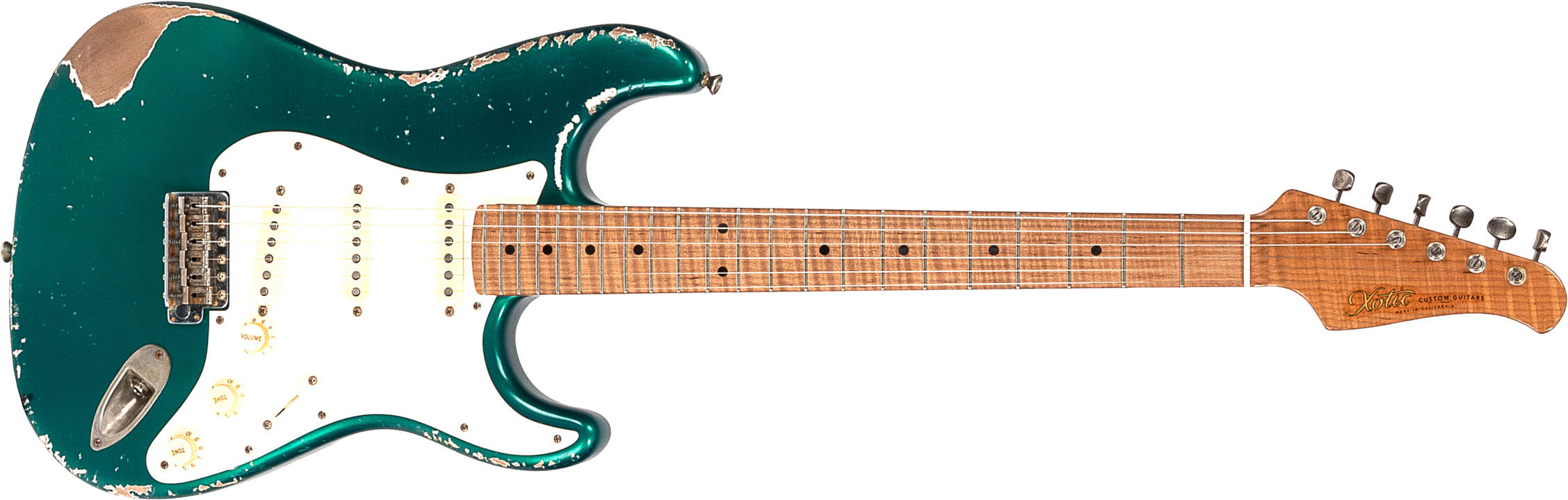 Xotic Xsc-1 Alder California Class 3s Mn #1629 - Heavy Aging Candy Apple Green - Elektrische gitaar in Str-vorm - Main picture
