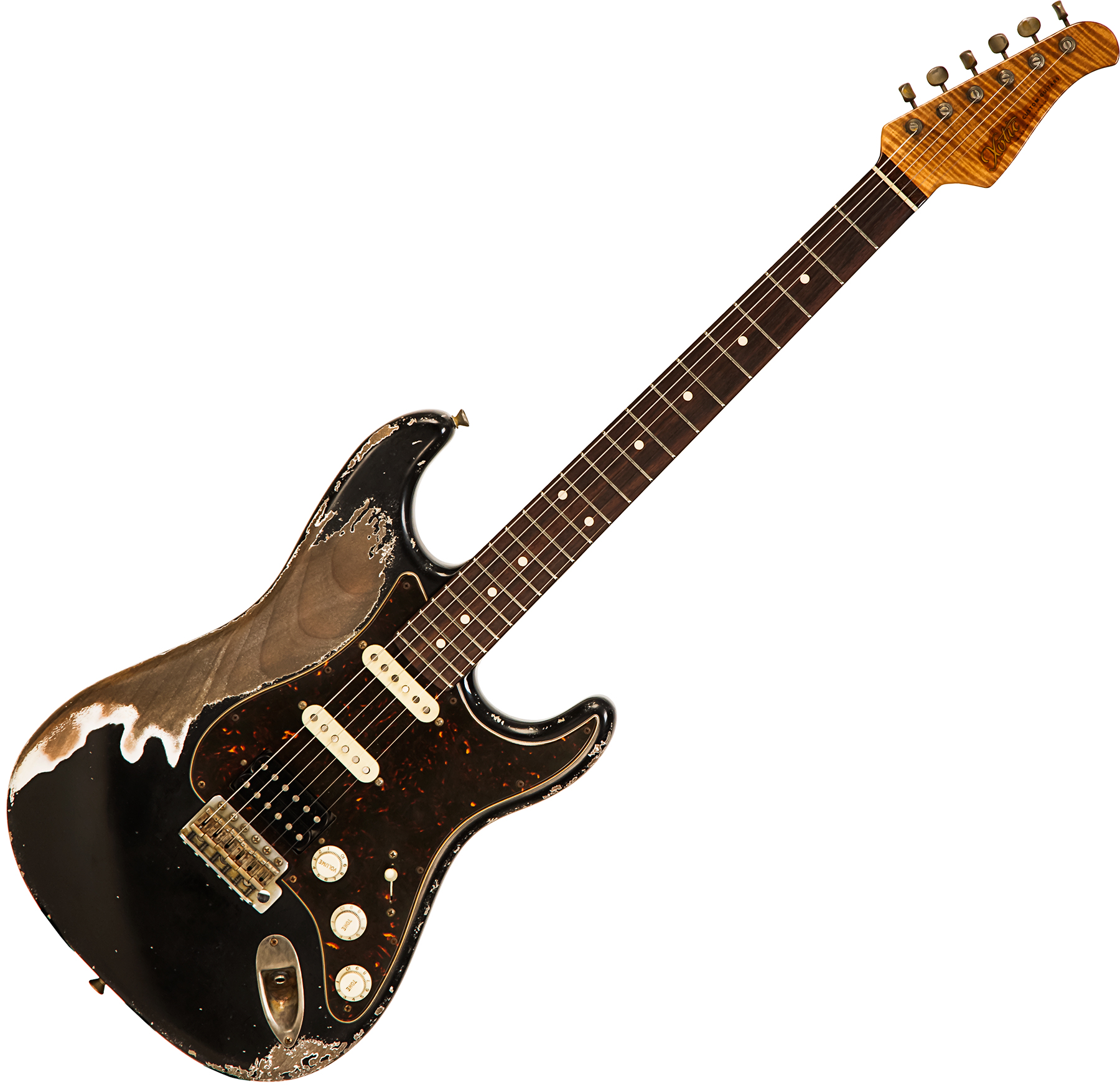 Xotic Xsc-2 Alder California Class Hss Trem Mn #2100 - Super Heavy Aging Black - Elektrische gitaar in Str-vorm - Main picture