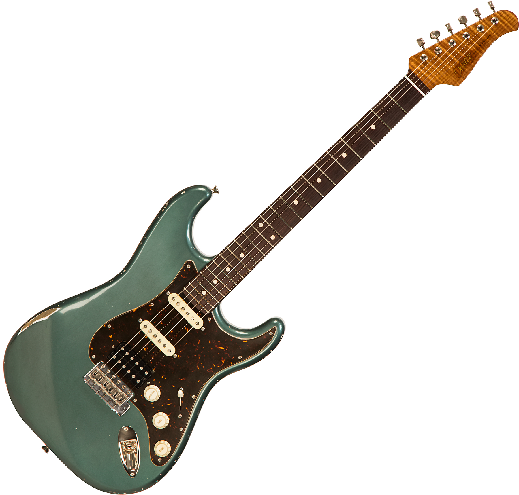 Xotic Xsc-2 Ash Calif. Class Hss Trem Rw #2094 - Medium Aging Sherwood Green - Elektrische gitaar in Str-vorm - Main picture