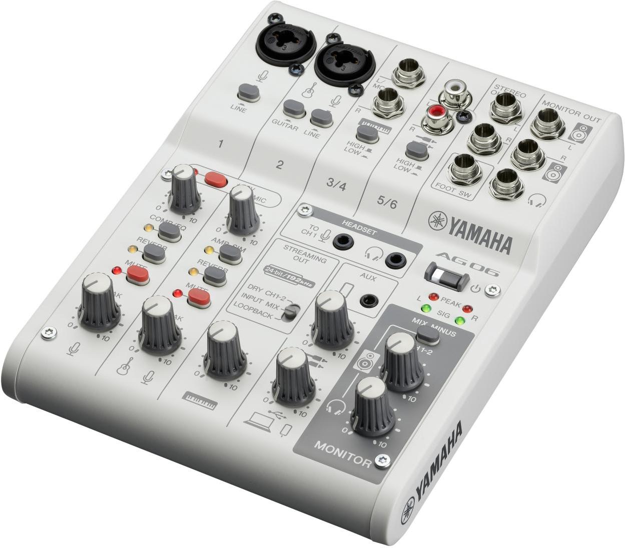 Analoge mengtafel Yamaha Ag06 Mk2 WH