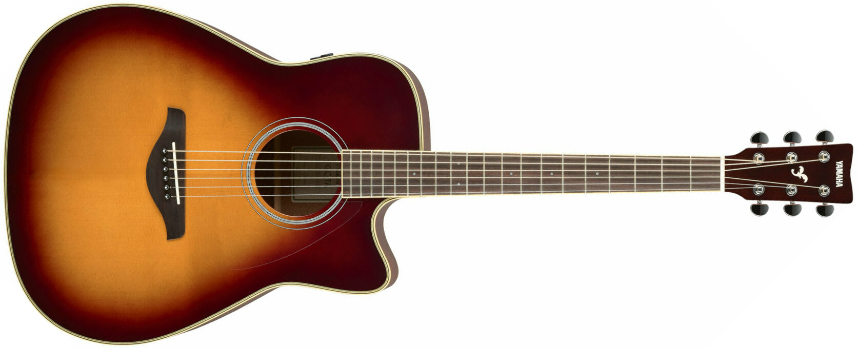 Yamaha Fgc-ta Transacoustic Cutaway Epicea Acajou Rw - Brown Sunburst - Westerngitaar & electro - Main picture