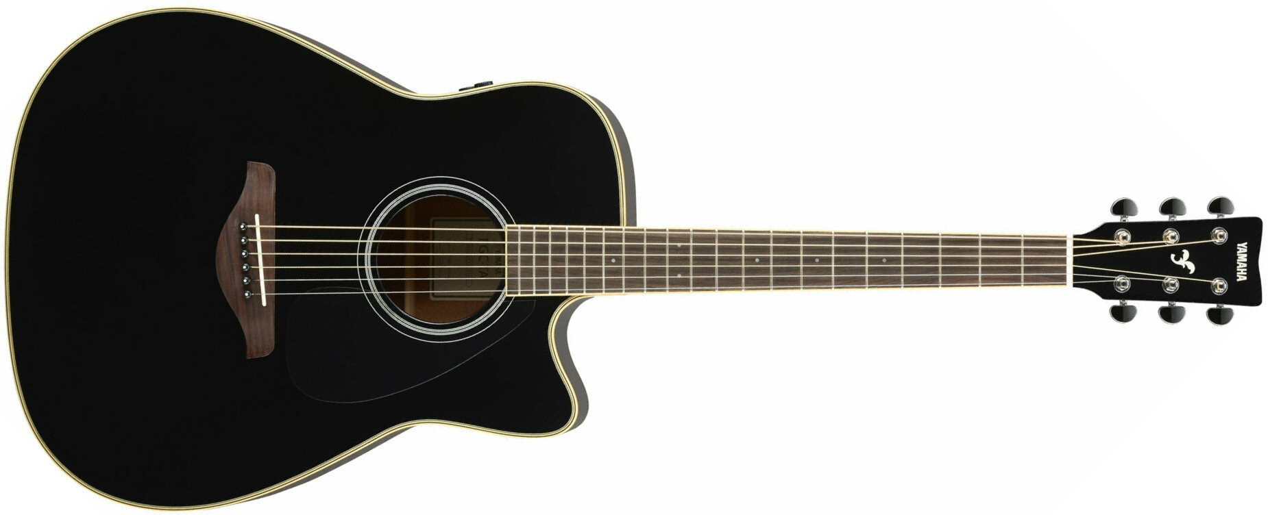 Yamaha Fgc-ta Transacoustic Cutaway Epicea Acajou Rw - Black - Westerngitaar & electro - Main picture