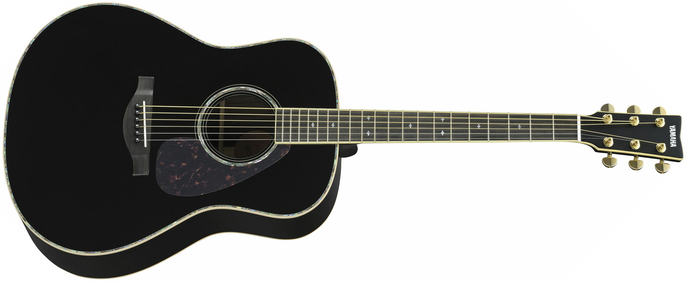 Yamaha Ll16d Are Deluxe Jumbo Epicea Palissandre Eb - Black - Elektro-akoestische gitaar - Main picture