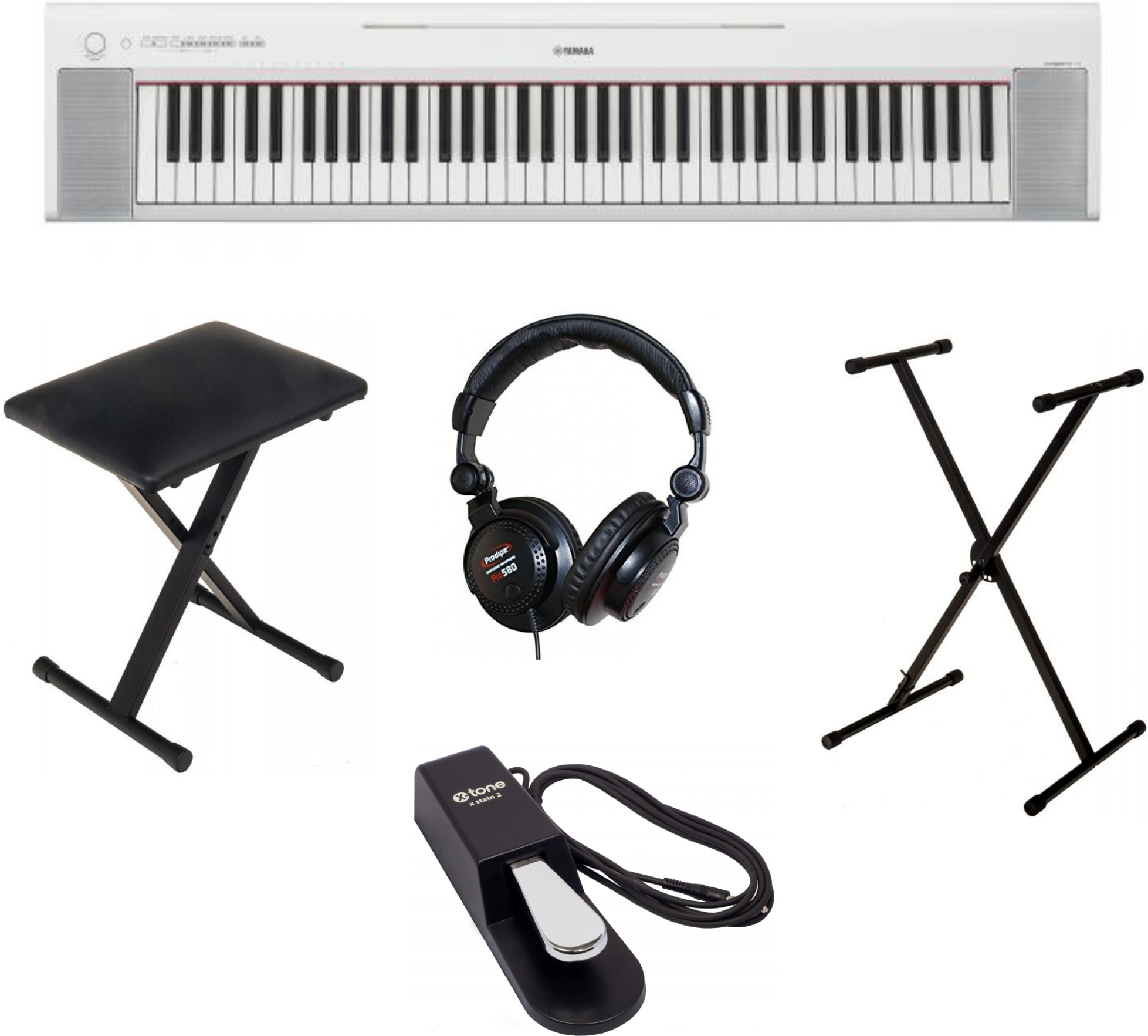 Yamaha Np-35 Wh + Stand + Pedale + Banquette + Casque - Toetsenbord set - Main picture