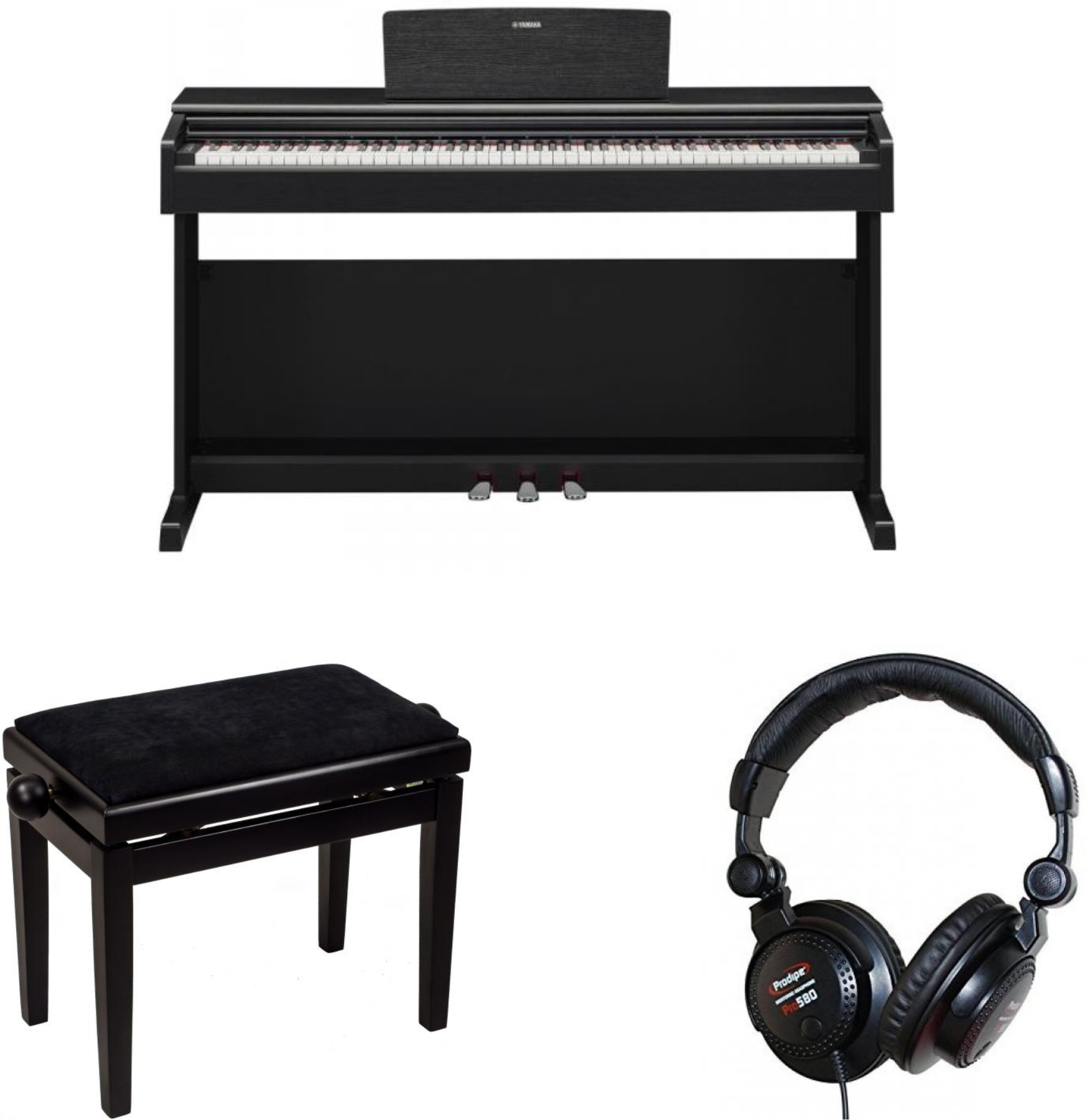 Yamaha Ydp-145 B + Casque + Banquette - Noir - Digitale piano met meubel - Main picture