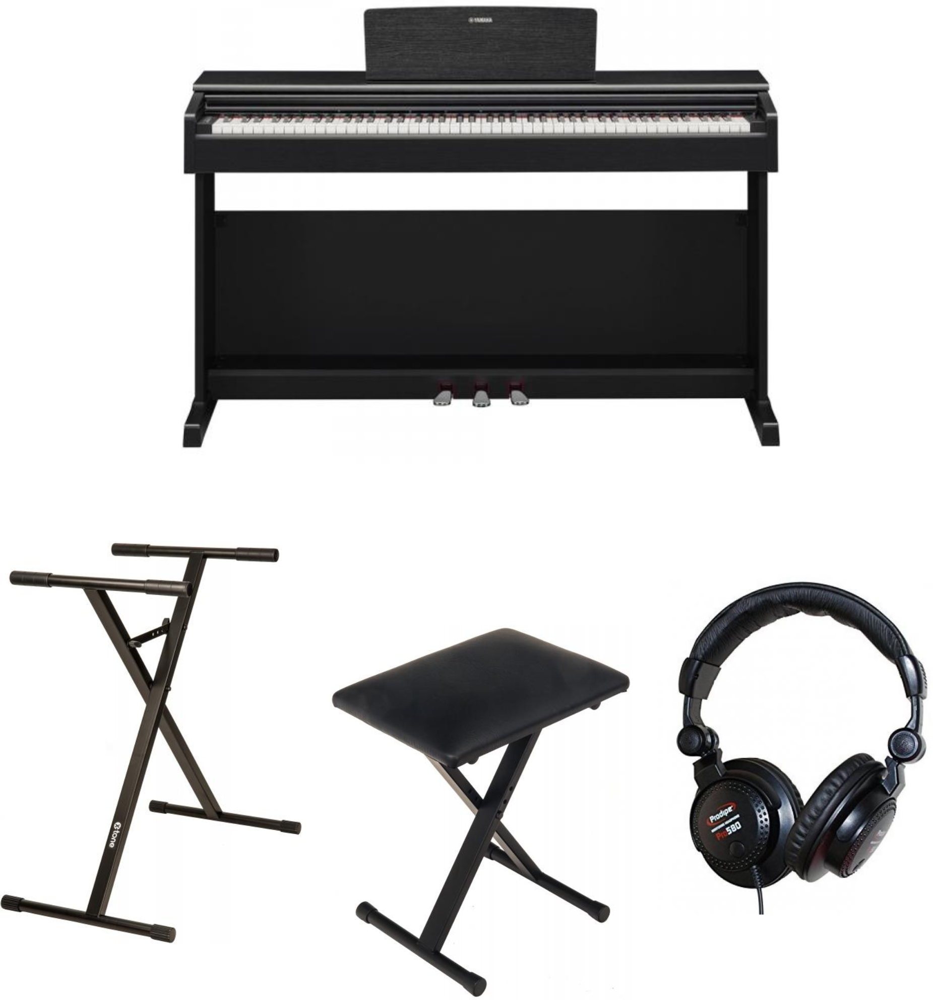 Yamaha Ydp-145 B  + Casque (pro580) + Stand (xh 6102) + Banquette (xb 6160) - Digitale piano met meubel - Main picture