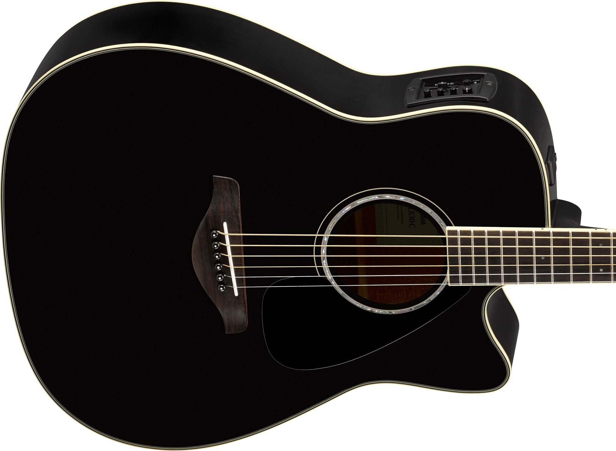 Yamaha Fgx830c Bl Dreadnought Cw Epicea Palissandre 2016 - Black - Elektro-akoestische gitaar - Variation 2