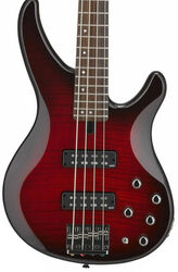 Solid body elektrische bas Yamaha TRBX604FM - Dark red burst