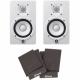 HS5 White (la paire) + Mousses Isolantes Moniteurs (Paire)