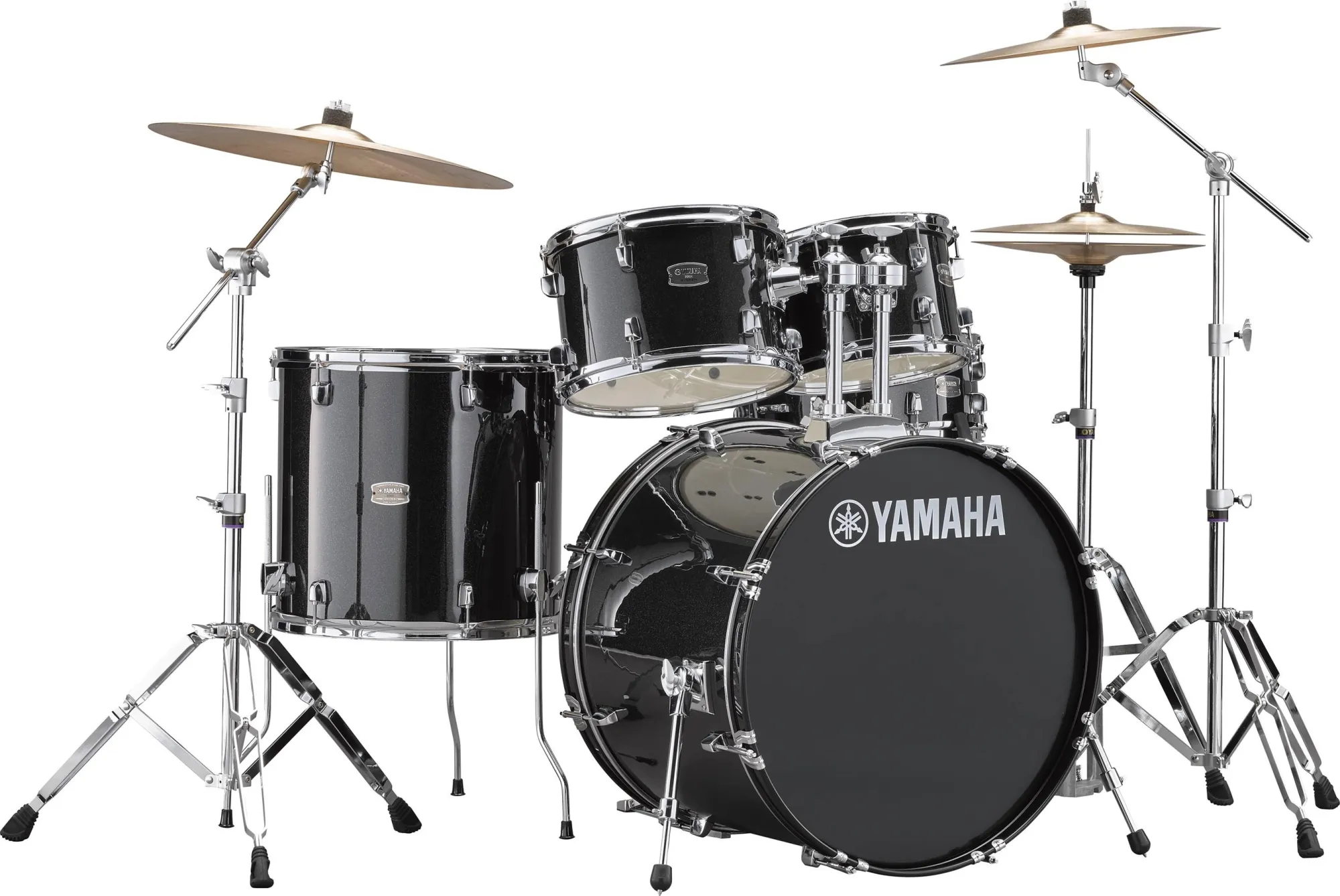 Yamaha Rydeen Fusion 20'' + Set Cymbale Paiste 101 - 5 FÛts - Black Glitter - Fusion drumstel - Variation 2