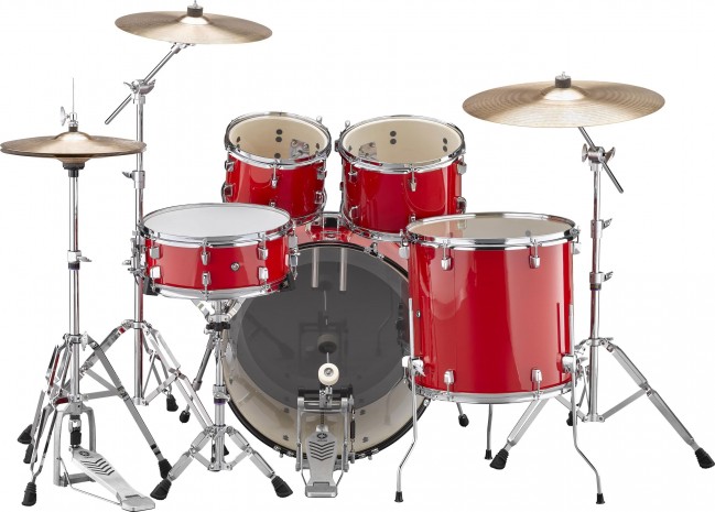 Yamaha Rydeen Stage 22 + Cymbales - 4 FÛts - Hot Red - Stage drumstel - Variation 1