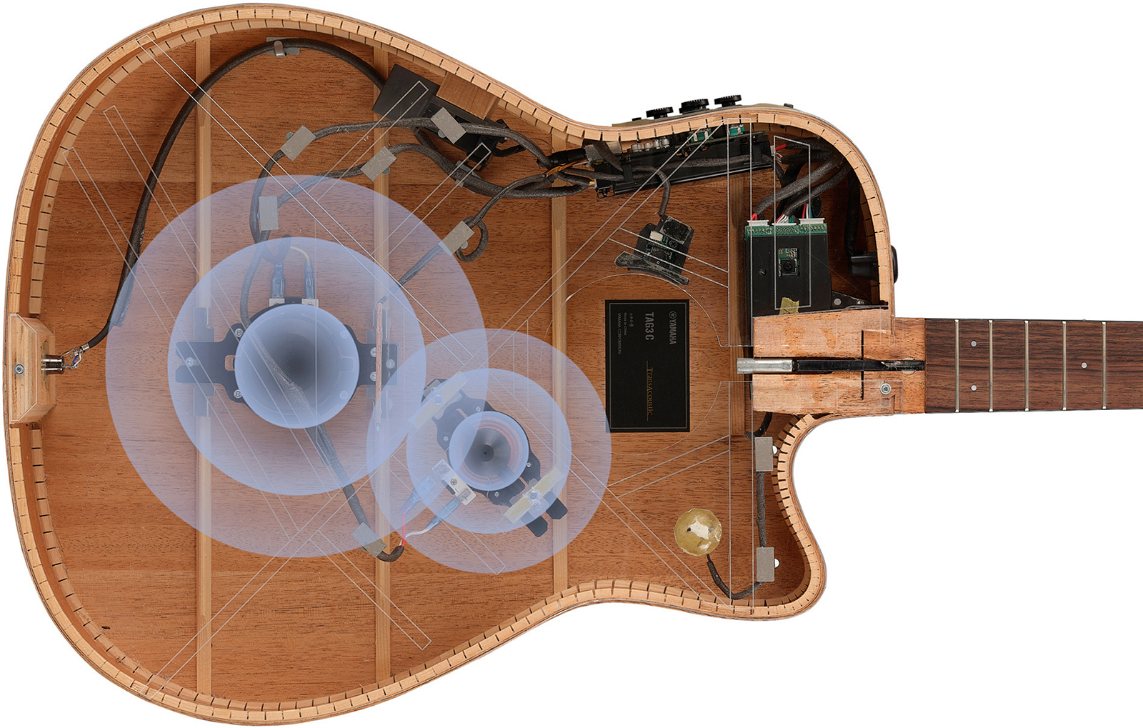 Yamaha Tag3c Transacoustic Dreadnought Cw Epicea Acajou Eb - Natural - Folk gitaar - Variation 4