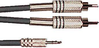 Yellow Cable K06m 2 Rca Male Vers 1 Mini Jack Stereo 3m - - Kabel - Main picture