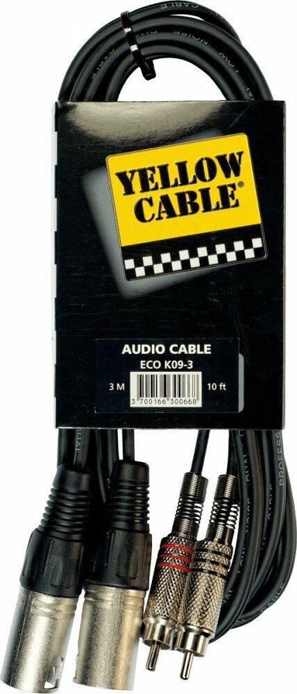 Yellow Cable K09 2 Rca Male Vers 2 Xlr Male 3m - Kabel - Main picture