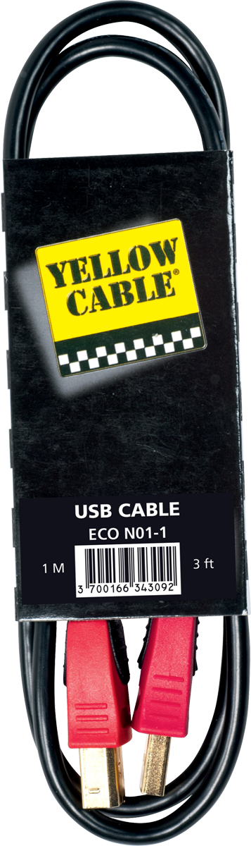 Yellow Cable Usb A Male Vers B Male 1m - - Kabel - Main picture