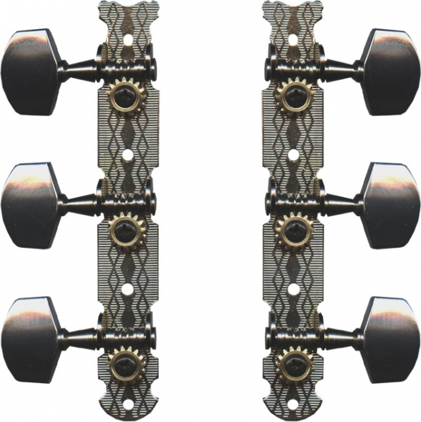 Yellow Parts Jeu Guit. Classique 3x3 Platine Nickel Boutons Chrome - Stemmechanieken - Main picture