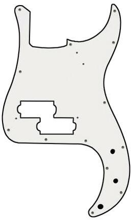 Pickguard Yellow parts EZ1106W Precision Bass Pickguard white