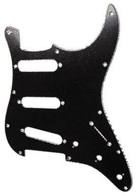 Pickguard Yellow parts EZ1100B 3-ply Stratocaster Pickguard - Black